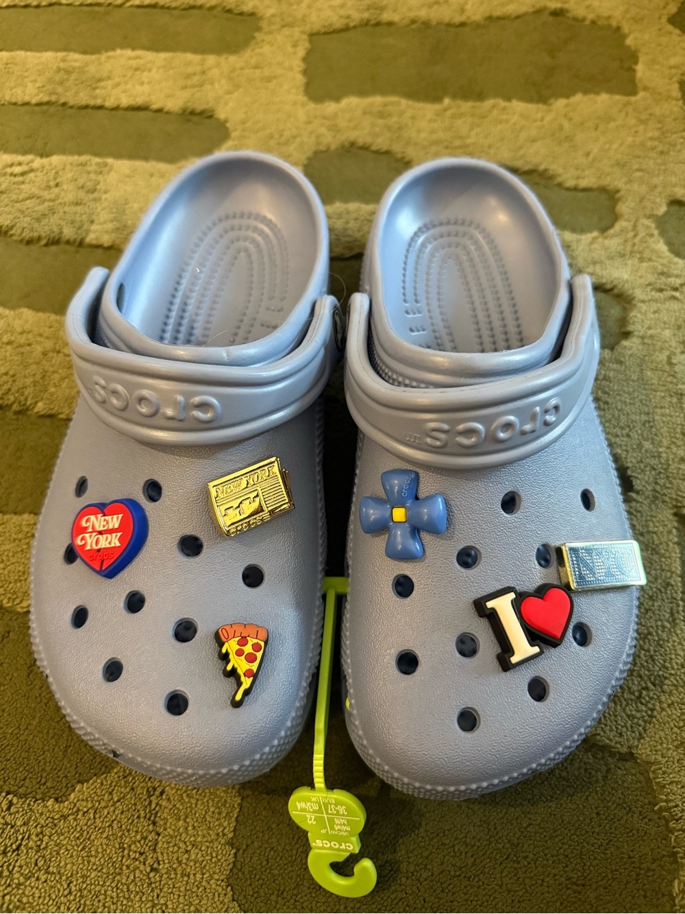 CROCS Light Blue Clog Sandals with Fun Charms